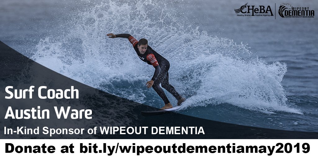 CHeBA_UNSW's tweet image. Thank you @Austinware for supporting #WipeoutDementia! He’s surfed with us before in honour of his mother &amp;amp; is now a judge &amp;amp; inkind sponsor! We’re grateful for our sponsors whose support allows all funds raised to go to #dementiaresearch. Donate: bit.ly/wipeoutdementi…