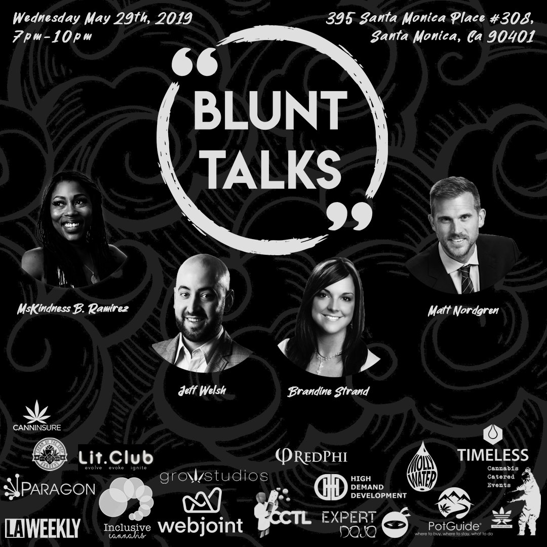 Join us May 29th 2019 in Santa Monica for another insightful series of industry leaders speaking from their hearts about lessons learned on their journeys navigating the cannabis space. ⁣

eventbrite.com/e/blunt-talks-…