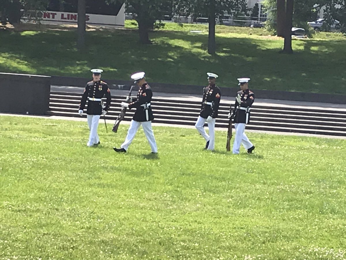 mbailey927's tweet photo. Bus Two stopped at the Iwo Jima Memorial today and saw some Marines training #ShumateDCTrip2019 #bus2rules https://t.co/tVWiJSSswA