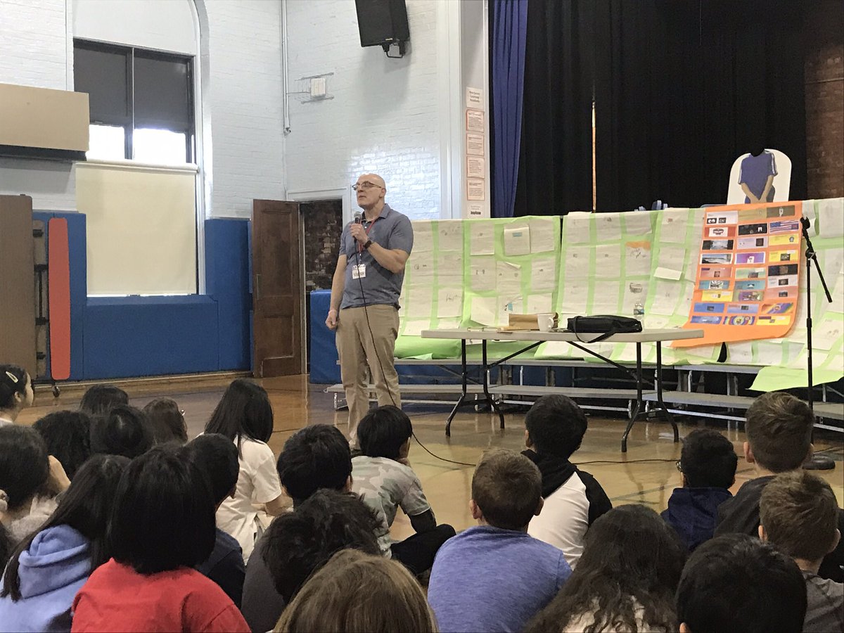 MsMoransClass3's tweet photo. Author Gordon Korman came to Roosevelt today. Our big take away was asking ourselves “What if..?” to get ideas for our own writing. We can’t wait to get started on our next writing piece. #RooseveltPride #3MorTweets https://t.co/knml9PtAov