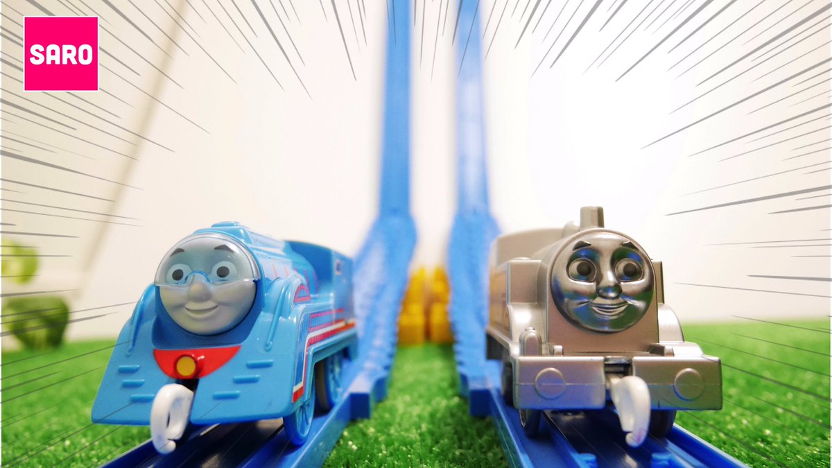 sarocyan's tweet photo. きかんしゃトーマスが急落下コースで対決をするよ！Gravity Race 

#きかんしゃトーマス
#プラレール 
#Thomas 

Youtube→ https://t.co/qU1r3gHHVa https://t.co/1zQsvTMocN