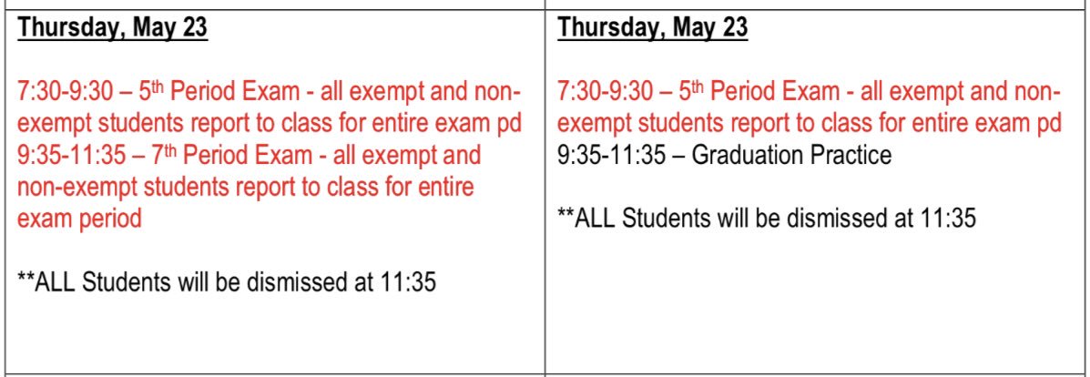 Tomorrow’s Schedule! #FinishStrong