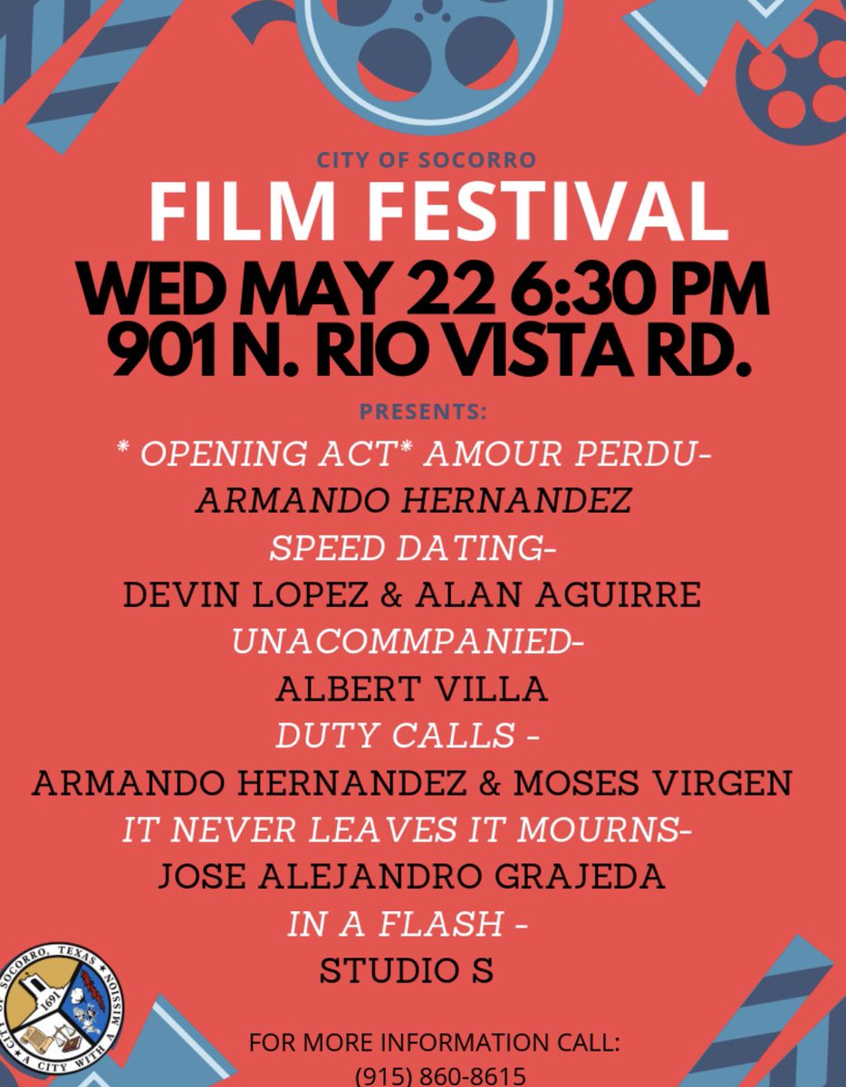 AAcosta_TECH's tweet photo. A Huge Congrats to Mr. Luis Perez and his Audio Video Production students @shsavpstudios had four of their films showcased at the City of Socorro Film Festival! It’s great to see their films being enjoyed by the community! @Socorro_HS @CCaraveo_SHS @GThomas_SEC #TEAMSISD https://t.co/CokOAWZ6MY