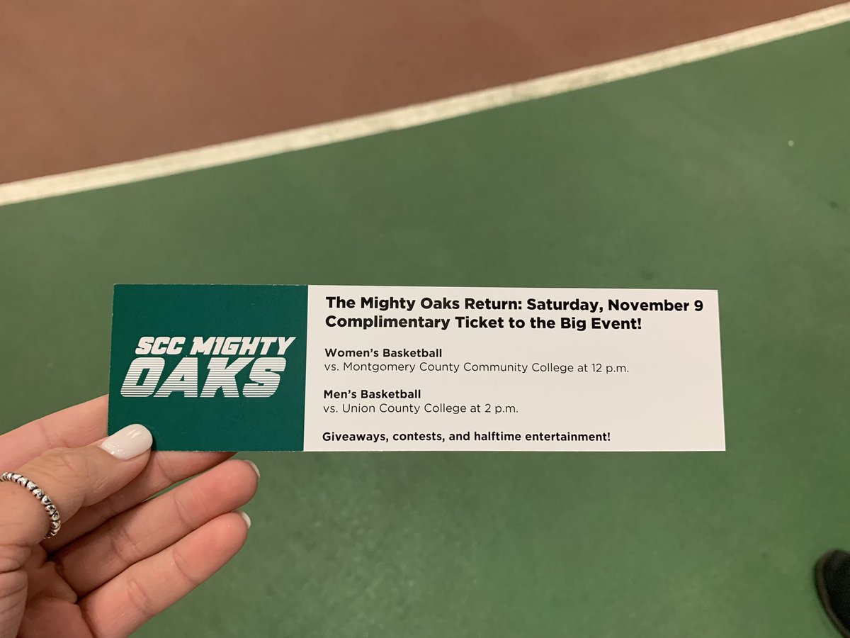 sccmightyoaks's tweet photo. Didnβt get a chance to snag a complimentary ticket to the Menβs and Womenβs double header home opener on 11/9/19?? NO WORRIES...stay tuned for more chances to snag your ticket. #sccMBB #sccWBB #sccathletics #mightyoakpride π https://t.co/A9pSEt52KS