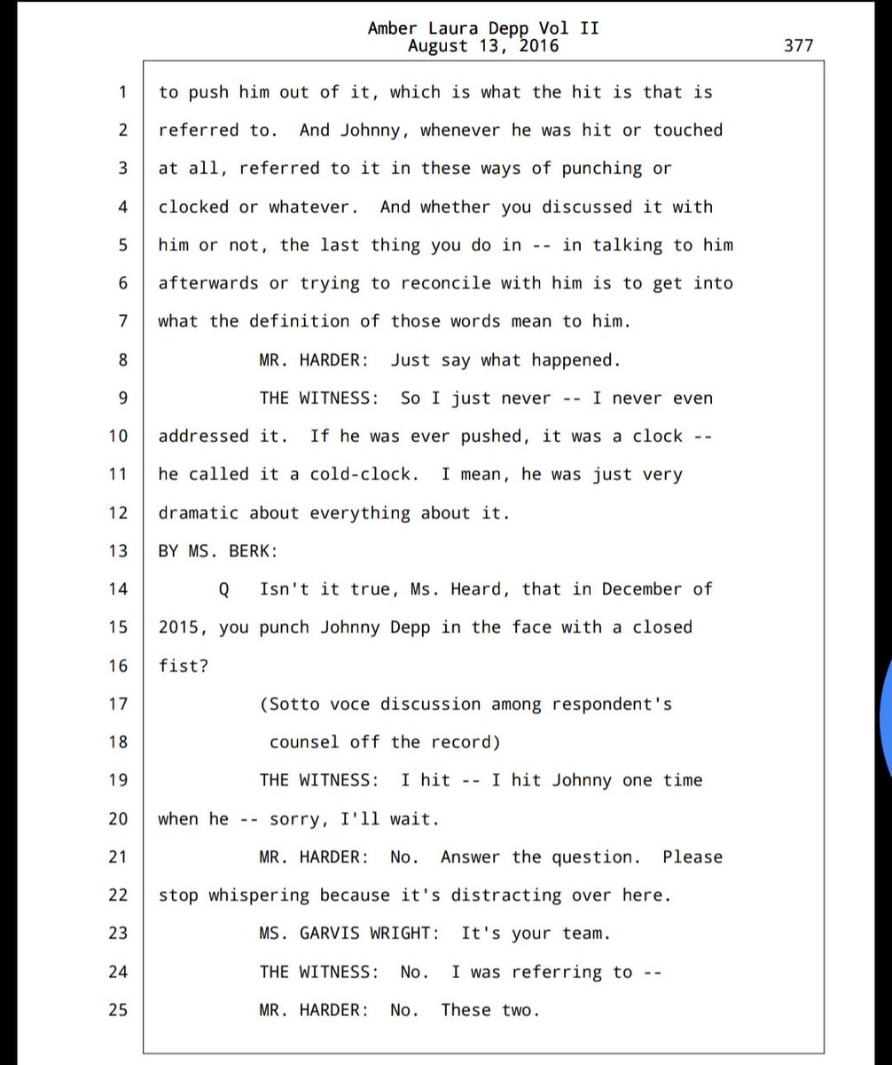 What comes next I find immensely disturbing. She says "if he was ever hit or touched" he referred to it as "punching or clocked or whatever" or "cold-clock". She added "I mean, he was just very dramatic about everything about it."