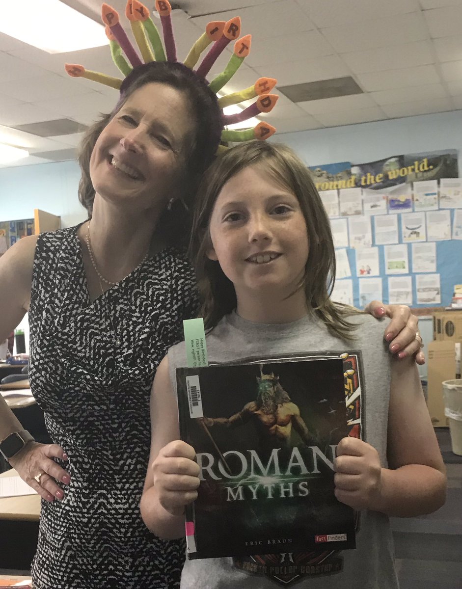 panthereader's tweet photo. Birthday book delivery by this librarian includes music and a silly hat.  #CurrituckK12  @MoyockP https://t.co/fU4v20TZ1h