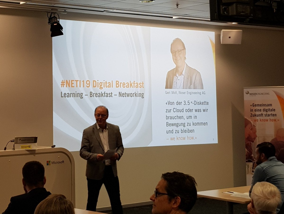 Noser_Eng's tweet image. Los gehts! Letzte NETI Veranstaltung für dieses Jahr. Wir freuen uns 😃
#NETI19 @microsoft_ch @gerimoll #DigitalBreakfast