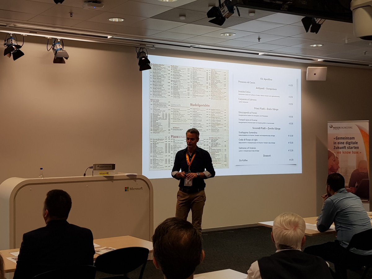 Noser_Eng's tweet image. "Bei welcher Menükarte fällt es Ihnen einfacher eine gute Entscheidung zu treffen?" Jiri Scherer über die Prinzipien der Einfachheit. 
@Denkmotor #NETI19 #Simplicity