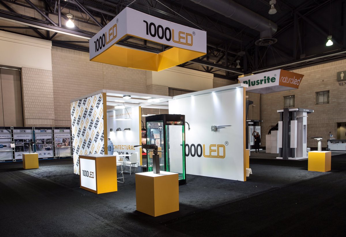PremiumLabor's tweet photo. Make sure to stop by the @1000LED Booth #109 at @lightfair! @1000LED remains at the forefront of the lighting revolution. Incredible exhibit design by @ExponentsUS! We were proud to provide #Premium Labor! #LFI2019 #LED #Lighting #Technology #Tradeshow https://t.co/ZoRDlnZctT