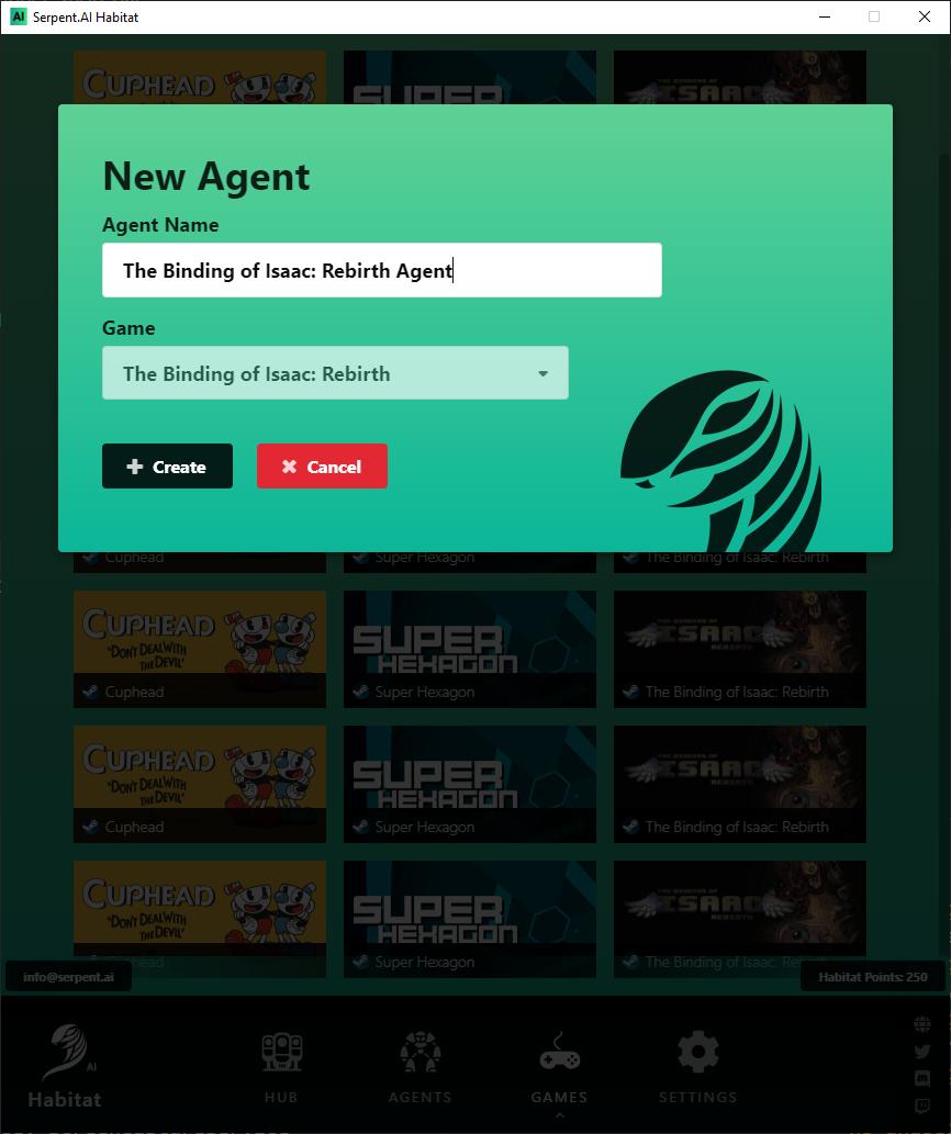Serpent_AI's tweet photo. New Screenshot! I redesigned the app so it uses a vertical aspect ratio because I realized it wouldn't fit beside a 16:9 game window at 1080p. Working on the agent configuration view next. https://t.co/HENOSZH2Ml