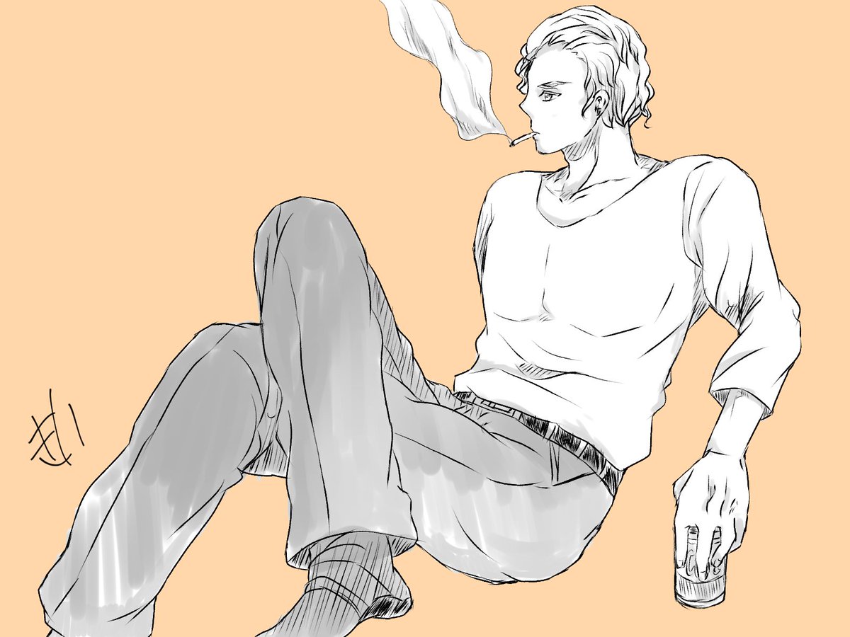 Uzivatel 木衣 きい Na Twitteru くわえタバコその2 デジ絵 イラスト好きな人と繋がりたい