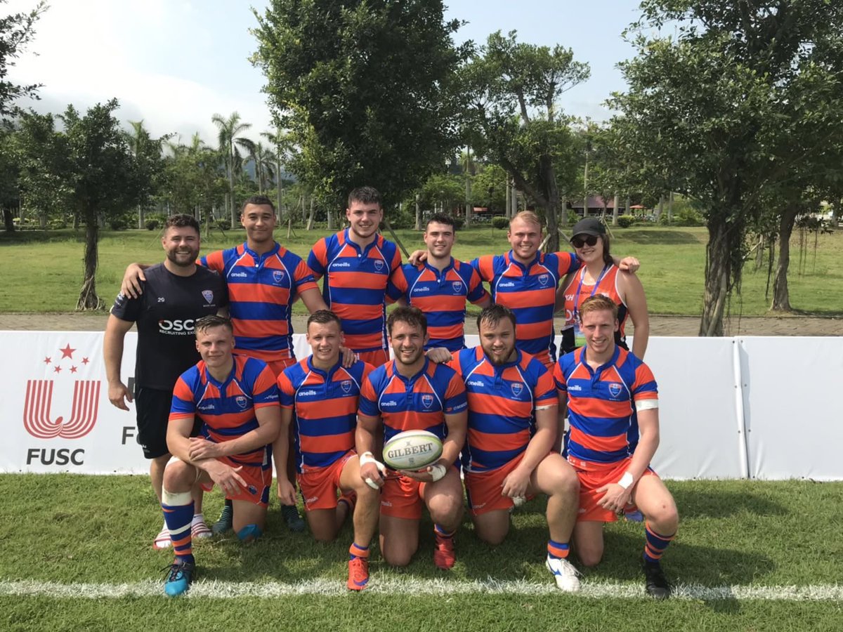 MMURUGBY's tweet photo. It’s the closing ceremony later today but for now we’ll leave this very sweaty winners picture just here...
#WinnersAreGrinners

Beijing 7 - 28 @ManMetUni https://t.co/pHu1tVvqS9