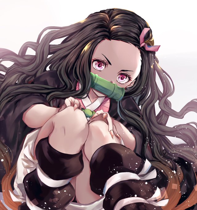 氷菜さんがTwitterに投稿した竈門禰豆子(鬼滅の刃)のイラスト。