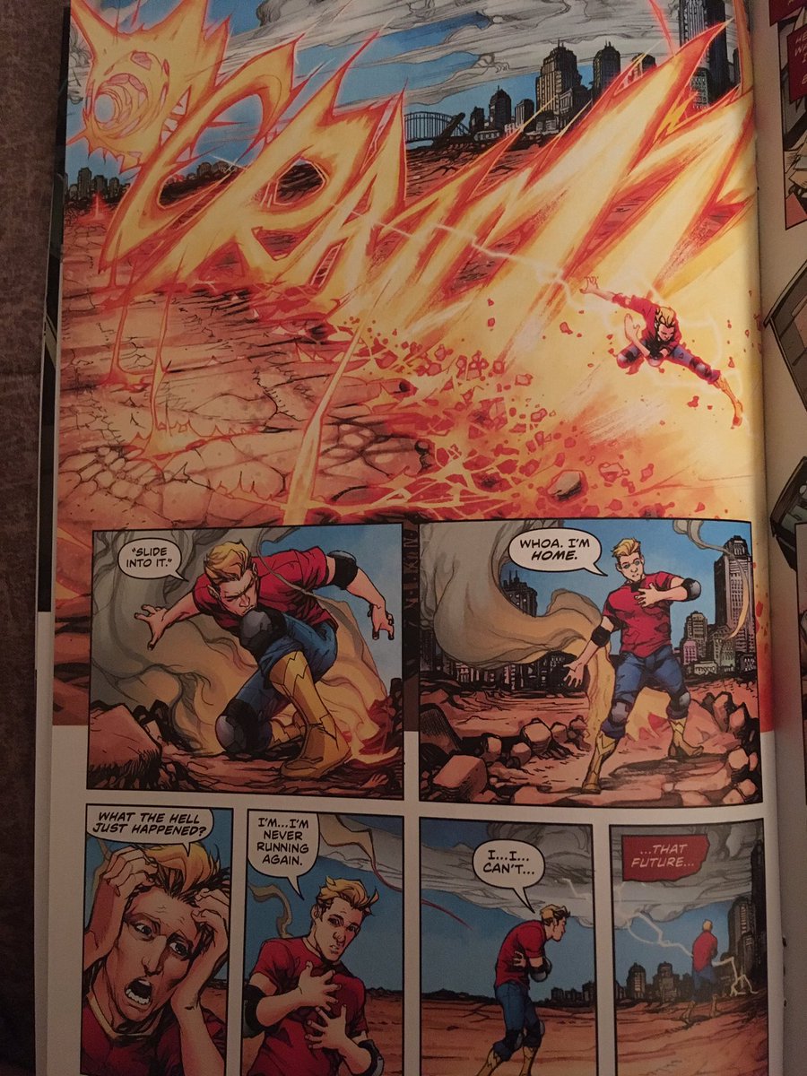 P03TH3IR's tweet photo. #FlashYearOne seems destined to be one of the great Flash stories. Issue 2 begins to lay the tracks as Barry meets his future self and finds out about the world threat of “Turtle”. @MrHowardPorter and Hi-Fi! Your art is glorious! I am astounded by every panel. https://t.co/xGhDCyg5Eg