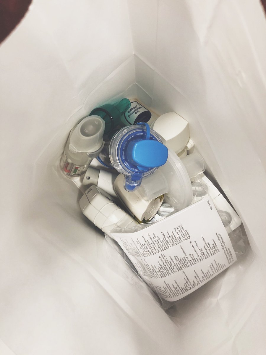 emily_fri's tweet photo. My kidβs favorite trip souvenir was not the cowboy hat or the stuffed longhorn or the first man on the moon book...
...it was the bag of empty sample inhalers. #ATSbootcamp https://t.co/G25lfNEjbs
