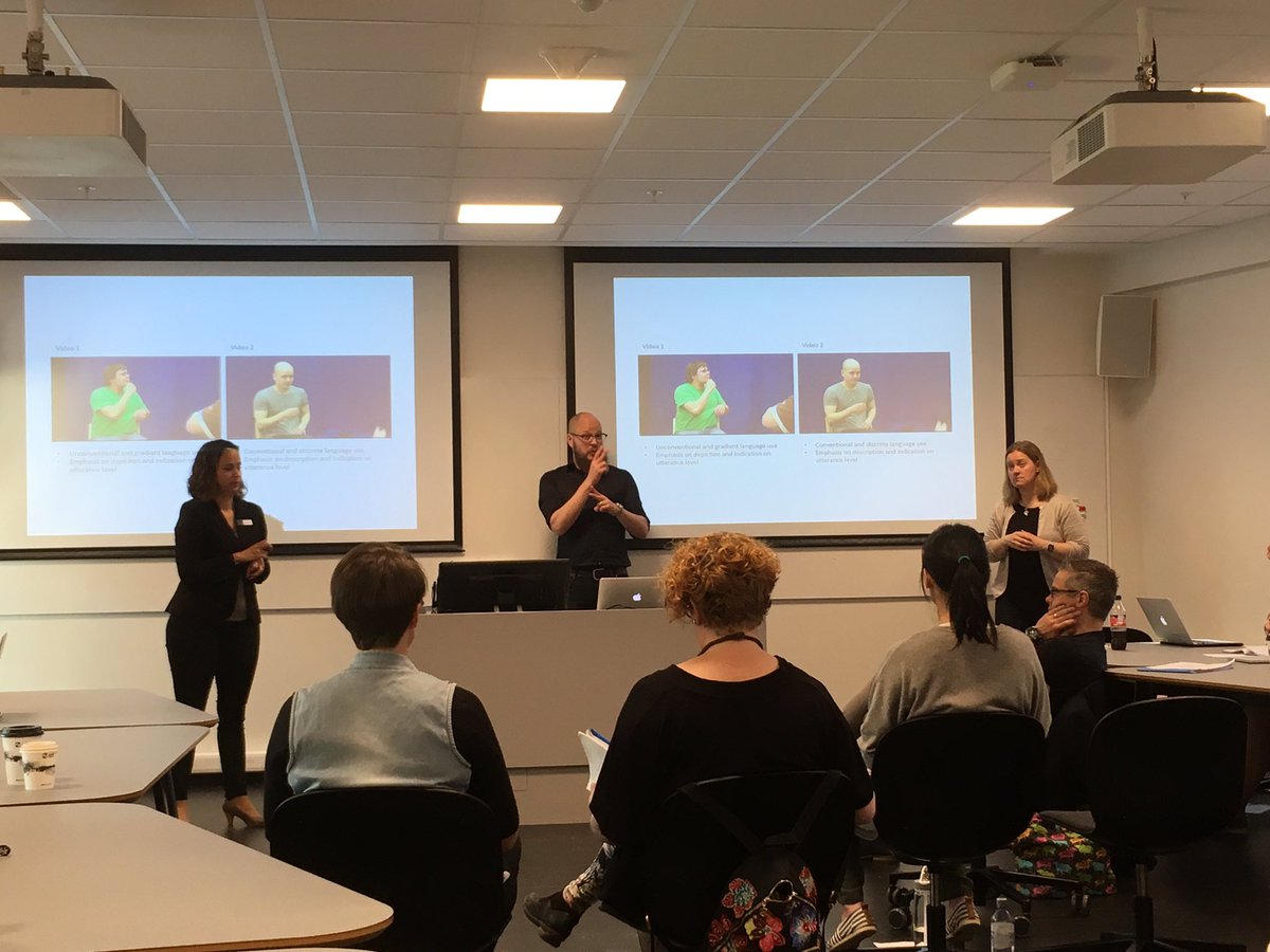 Greetings from Trondheim where arranged a Nordic sign languages corpus and lexical database seminar. Compared our processes and same time empowered each other. Thanks Lindsay Ferrara, Anna-Lena Nilsson, @mesch_joo + others. #signlanguages #corpus #lexicaldatabase #signlinguistics