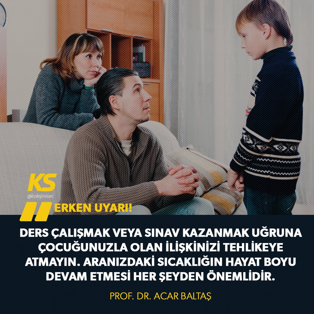 kolejinisec's tweet photo. Prof. Dr. Acar BALTAŞ diyor ki:⠀
👉Ders çalışmak veya sınav kazanmak uğruna ��ocuğunuzla olan ilişkinizi tehlikeye atmayın. ⠀
🙏Aranızdaki sıcaklığın hayat boyu devam etmesi her şeyden önemlidir.⠀
⠀
#acarbaltaş #çocukeğitimi #çocukgelişimi #aile #anne #baba #ders #sınav #çocuk https://t.co/qPJxAwno6V