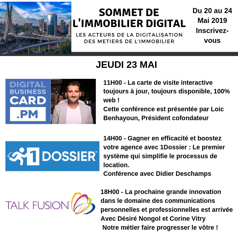 Demandez le programme du jour !
Carte de visite toujours à jour
Gestion locative facilité
Communication en ligne facile 
bit.ly/2SrHofJ

#immobilier #digital #communication #services #cartedevisite #card.pm #talkfusion #1dossier #gestionlocative #syndic #data #IA