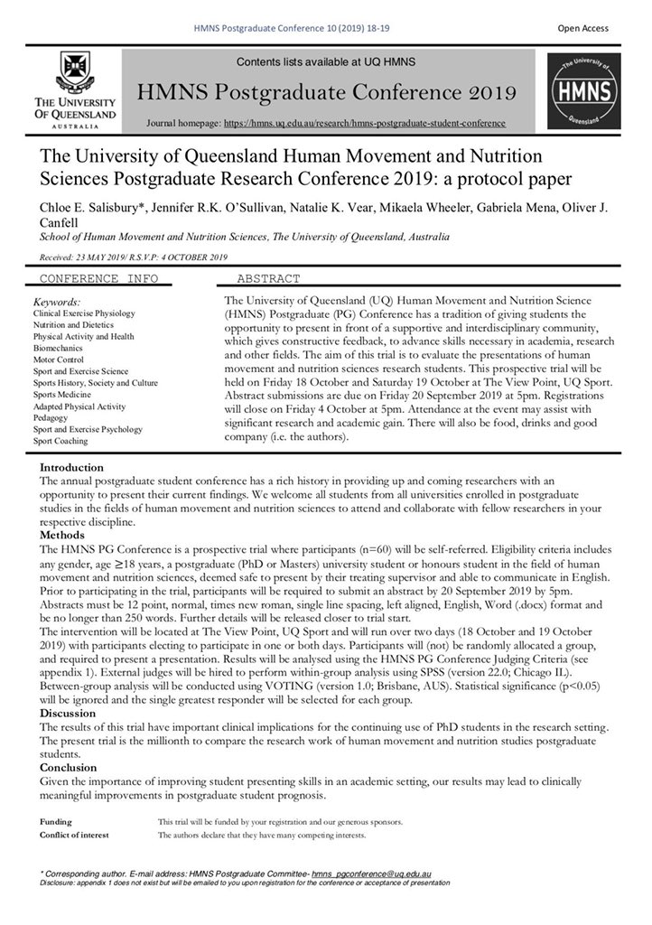 OliverDietitian's tweet photo. π¨*NEW RESEARCH* π¨
After brutal peer review and 16 revisions (not a typo), our paper is finally #published . Main findings = we invite you to our UQ Postgraduate Research Conference π @salisbury_chloe #researchhumour #PhDChat #PhDForum #phdadvice https://t.co/AxG1g09wO9