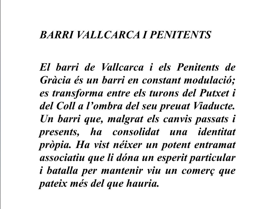 JuntsxcatGracia's tweet photo. #ProgramaJuntsXCatGràcia
#ProgramaBarriABarri
El districte de Gràcia te 5 barris, cadascú d’ells te les seves necessitats desde @JuntsxCatBCN proposem les nostres propostes adequades a les seves necessitats⤵️
1.💕VALLCARCA
#QuimFornXBcn #PdeCat
#CreiemEnBCN
#CreiemEnGràcia https://t.co/upd2YBkcr0