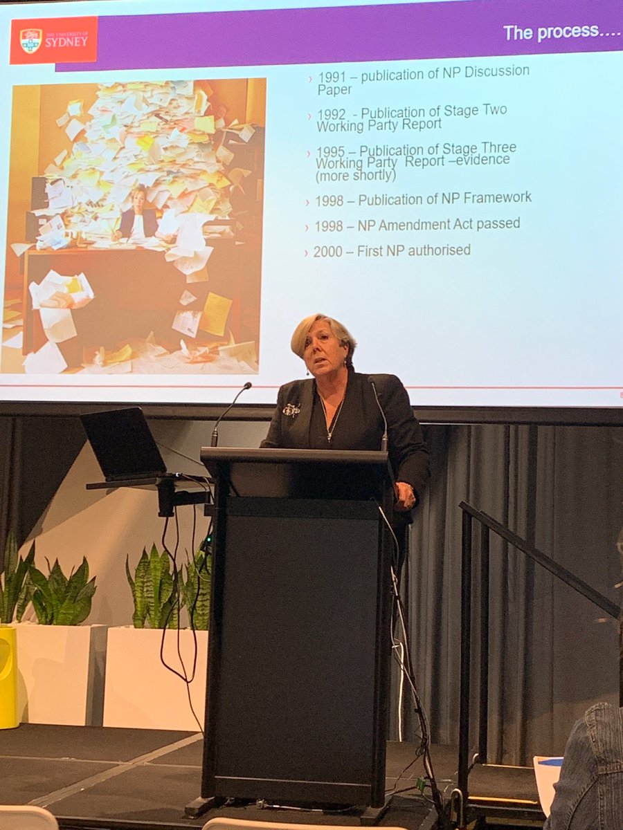 DrJoanneHarmon's tweet photo. History of Nurse Practitioners as outlined by Prof Mary Chiarella SA Nursing and Midwifery research symposium @RBRCUniSA https://t.co/AkUPpEc4E1