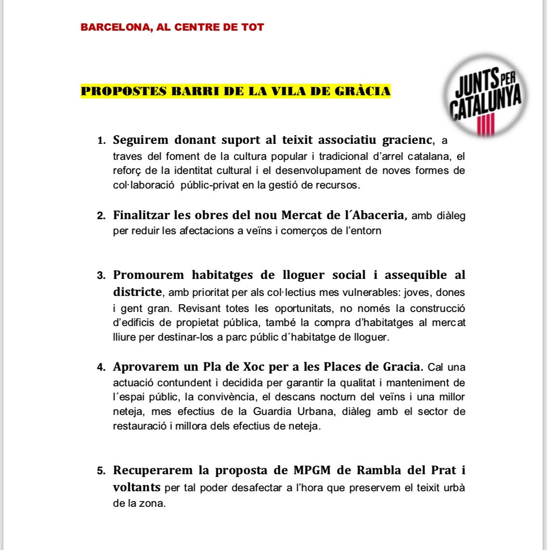 JuntsxcatGracia's tweet photo. #ProgramaJuntsXCatGràcia
#ProgramaBarriABarri
5.💕LA VILA
@JuntsxCatBCN creu en el teixit associatiu, en les entitats Público-Privades, sabem que dona bones respostes en un barri amb tanta riquesa cultural⤵️
#QuimFornXBcn #PdeCat
#CreiemEnBcn
#CreiemEnGràcia https://t.co/VtKDRILl5B