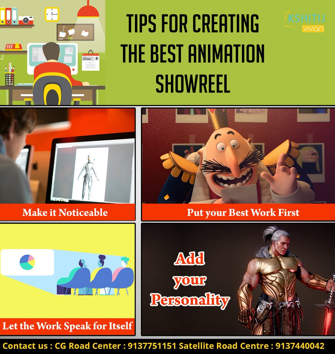 MaacAhmedabad's tweet image. Tips for creating the Best Animation Showreel !!!
bit.ly/2LSGB5o
#BestAnimationShowreel #Showreel #Noticeable #MaacCGRoad #MaacSateliteRoad