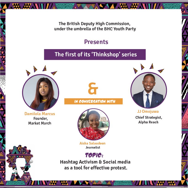 Omojuwa's tweet photo. I will be joining Damilola Marcus of Market March as Aisha Salaudeen moderates the inaugural @UKinNigeria #Thinkshop series in Lagos today. I am looking forward to joining everyone later this evening! https://t.co/bkiBuhh6od