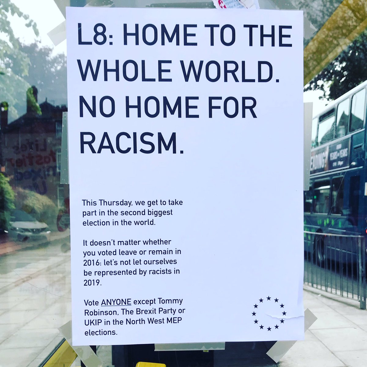 Make sure you get out to vote today. We don’t want that racist duffer representing us #ElectionResults2019 #standuptoracism