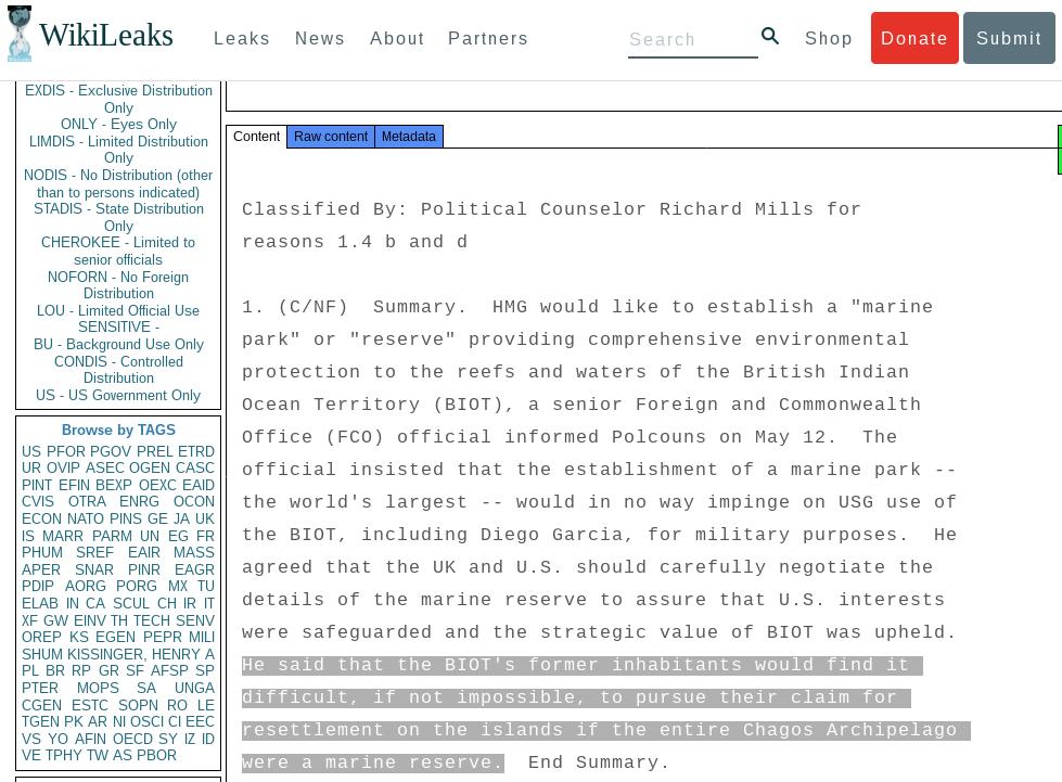 wikileaks's tweet photo. With the historic Chagos vote endorsing the ICJ Advisory Opinion at the UN General Assembly, a look back at the cable that revealed the UK-US plan to establish a marine reserve to "make it difficult, if not impossible" for Chagossians to return home.

https://t.co/Se5pHrW3q3 https://t.co/9sKhpXycyJ
