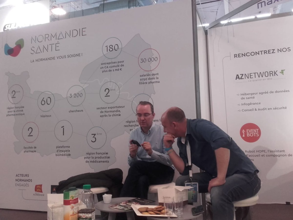 Pour cette dernière journée <a href="/ParisHealthcare/">ParisHealthcareWeek</a>, notre stand ne désemplit pas ! Les exposants #normands vont repartir avec un carnet d'adresse #boosté de #contacts ultra qualifiés ! A suivre...<a href="/AZNETWORK1/">AZNETWORK</a> <a href="/familinkframe/">Familink</a> <a href="/Promedeo/">Promedeo</a> <a href="/HopeRobotics/">HOPE Robotics</a> #DymaSanté <a href="/Event_Bots/">Event Bots</a> <a href="/doqboard/">DOQBOARD</a>