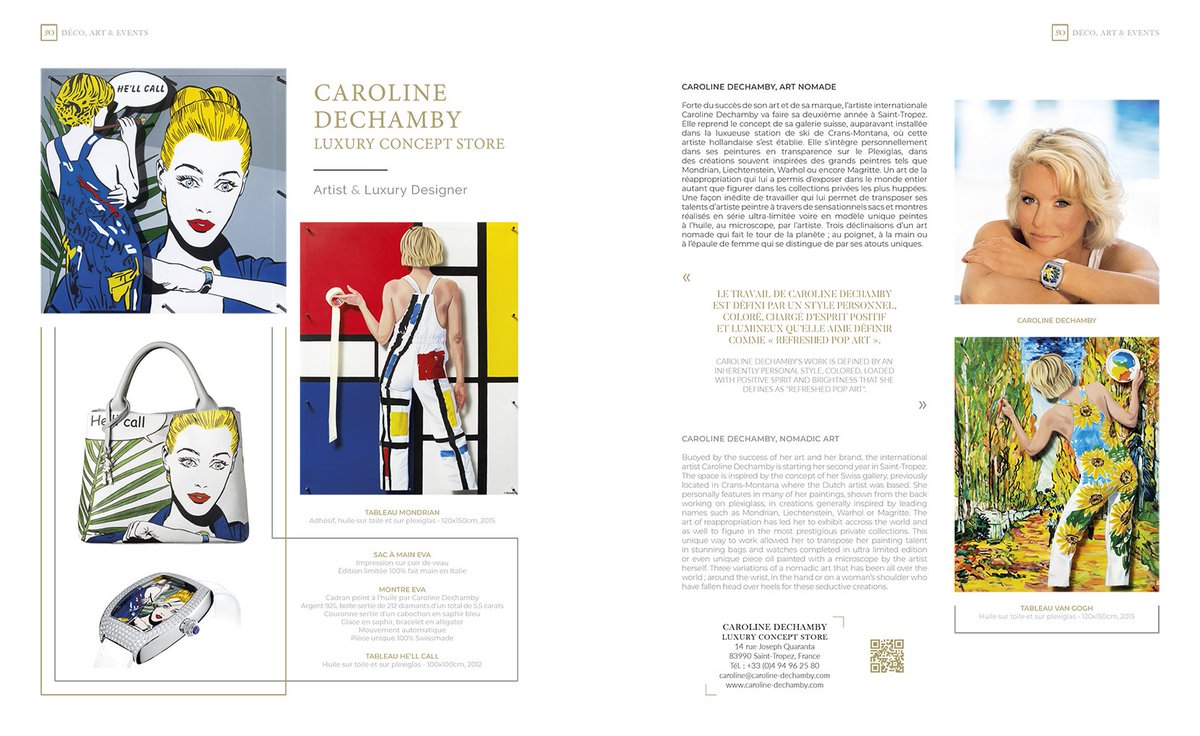 CDechamby's tweet photo. Nice article in the lovely SO magazine. Thank you! ☀️

#CarolineDechamby #StTropez #SOmagazine https://t.co/zGtSeozTzF