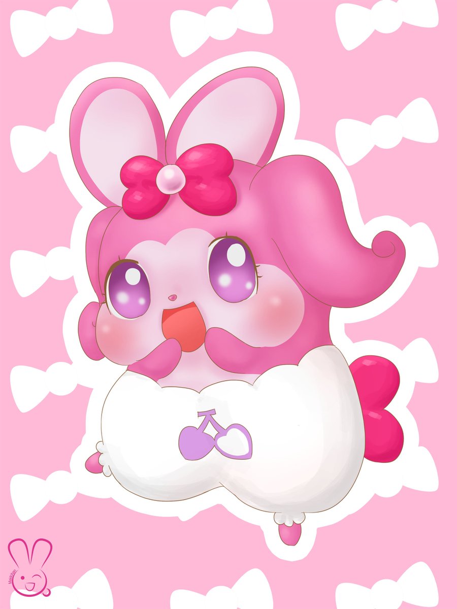 めいどちゃん リボンを描いてみました ひらけここたまのキャラを描いたのが初めて ﾟ N V N ﾟ ひらけここたま リボン