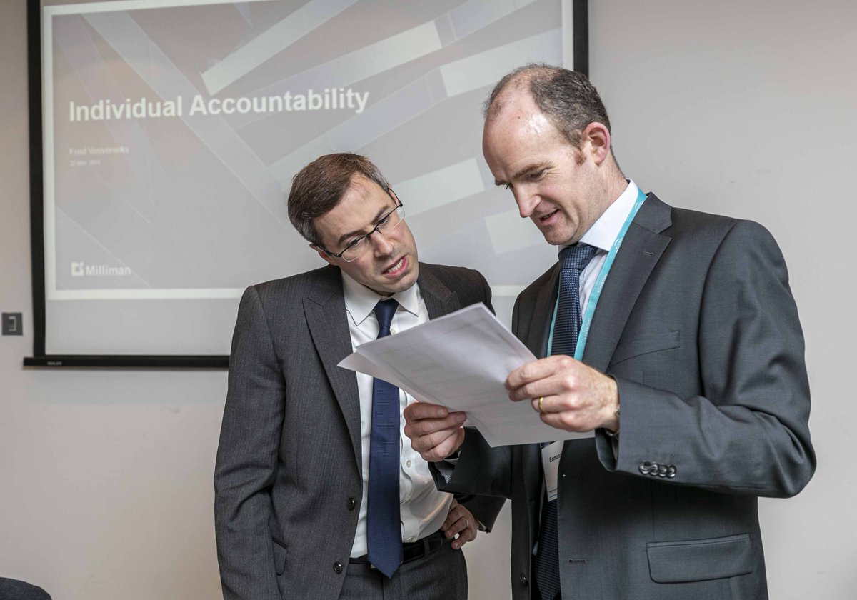 insurance_irl's tweet image. We hosted a CRO Forum on the Senior Managers’ Regime (UK) w/ @millimaninsight. Fred Vosvenieks, Principal with Milliman London &amp;amp; CRO Zurich Life Assurance presented on its impact &amp;amp; how it has enhanced governance through reinforcement of accountability. #Insurance #Irishinsurance