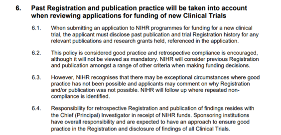 senseaboutsci's tweet photo. @NIHRresearch Great progress from @NIRHresearch. It means that the largest national funder of clinical research in Europe will now look at whether a researcher has registered &amp; reported past trials when deciding whether to grant new funds. Every funder should follow this lead.
#AllTrials https://t.co/TgAykPv4xL