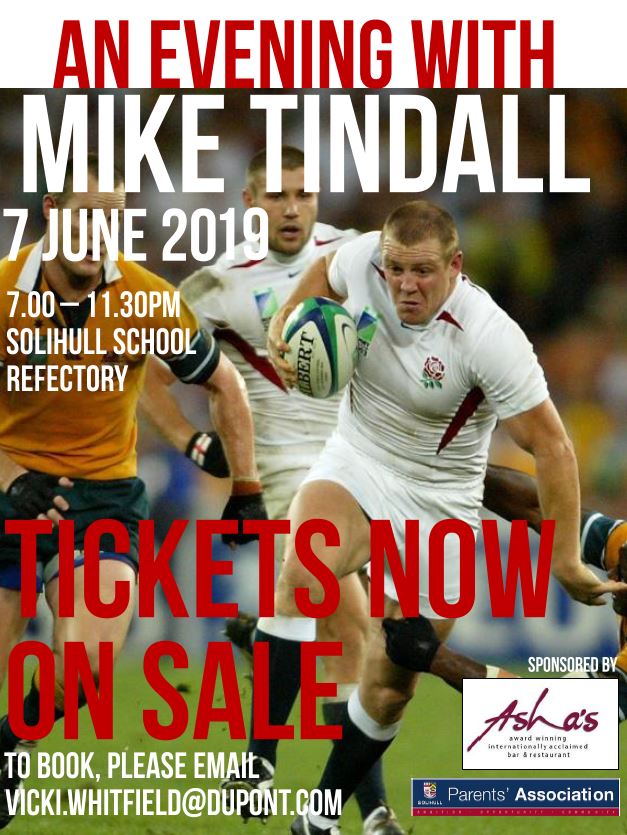 Tickets now on sale for SSPA’s ‘An Evening with Mike Tindall MBE’ – 7.30pm, 07.06, Solsch Refectory. Hear from rugby royalty and take part in an audience Q&amp;A. Tickets £75 or £700 for a table of ten, including a welcome drink and 3-course meal. Email vicki.whitfield@dupont.com