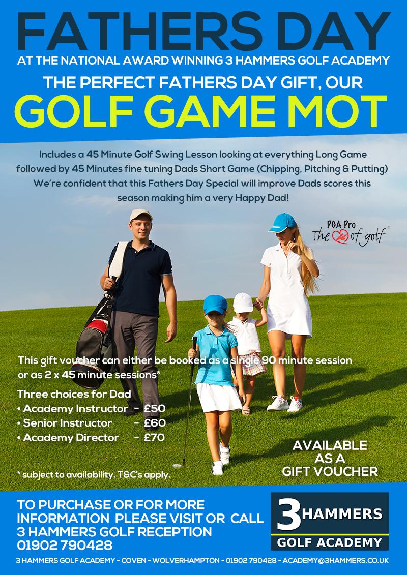 3HammersAcademy's tweet photo. With #FathersDay a couple of weeks away we wanted to let you know of our fantastic Golf Game MOT session that will have us fine tuning your Dads all round golf game. Available at these prices for Fathers day only.

To purchase please visit or call Golf Reception 01902 790428 https://t.co/pM2RzVnNNb
