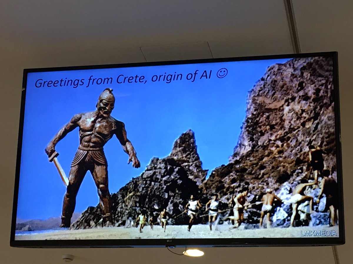 WibkeSonderkamp's tweet photo. Turns out Crete is the birthplace of AI as they “programmed” their bronze warrior Talos #gcpr2019 #GlobalComPR https://t.co/Tpm0O50VKb