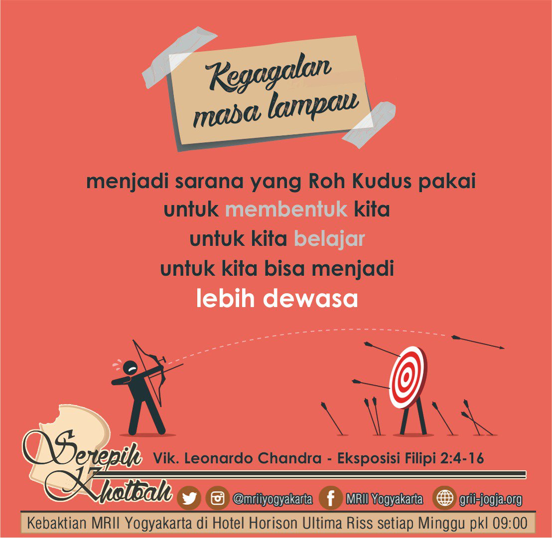 MRIIYogyakarta's tweet photo. Baca selengkapnya di
https://t.co/vpj3IhpylA

#Kegagalan #SPIRIT #Champion #WINNER #WisdomWednesday #learningtogether #quotes #inspirationalquotes  #picquotes #dailyquotes #lifequotes #dailybread #bible #christianquotes #christian #christianlife #church https://t.co/OyMI9yd4wi