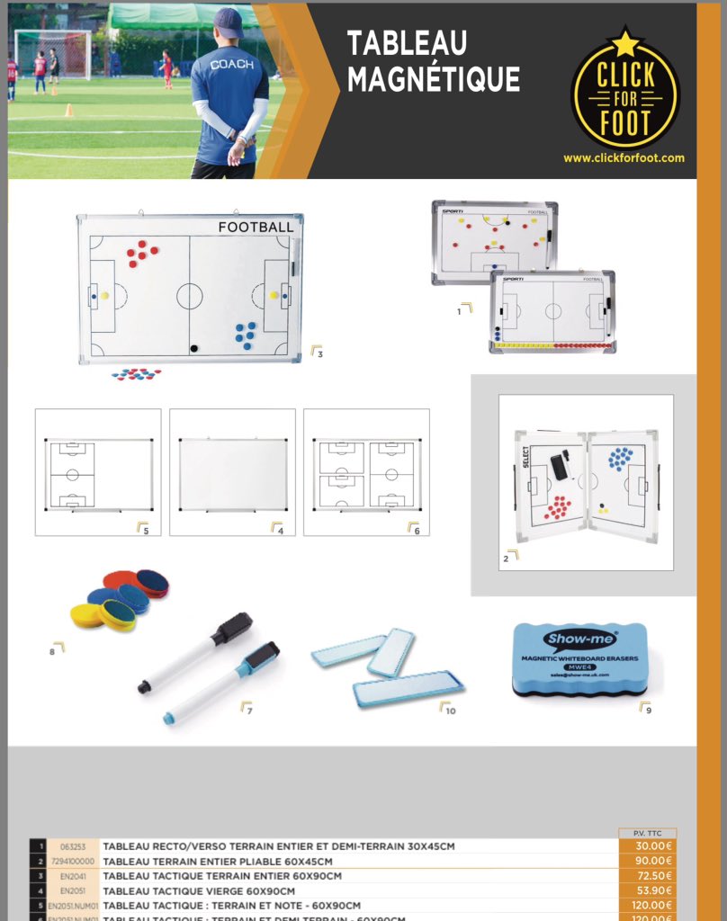 tableau pliable tactique pour football