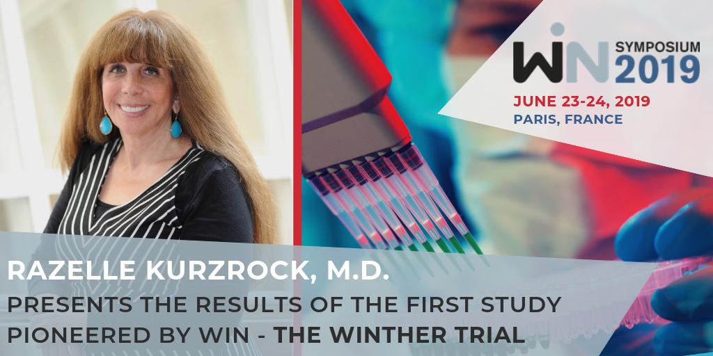 WIN Consortium (@win_consortium) on Twitter photo Be sure to attend the #winsympo2019 keynote lecture on ‘Innovation in Clinical Trials: WINTHER trial’, where Razelle Kurzrock, M.D., will discuss the recently published results of the prominent WINTHER trial. ow.ly/g45v50ubxf1 <a href="/Dr_R_Kurzrock/">Razelle Kurzrock, MD</a> Be sure to attend the #winsympo2019 keynote lecture on ‘Innovation in Clinical Trials: WINTHER trial’, where Razelle Kurzrock, M.D., will discuss the recently published results of the prominent WINTHER trial. ow.ly/g45v50ubxf1 <a href="/Dr_R_Kurzrock/">Razelle Kurzrock, MD</a>