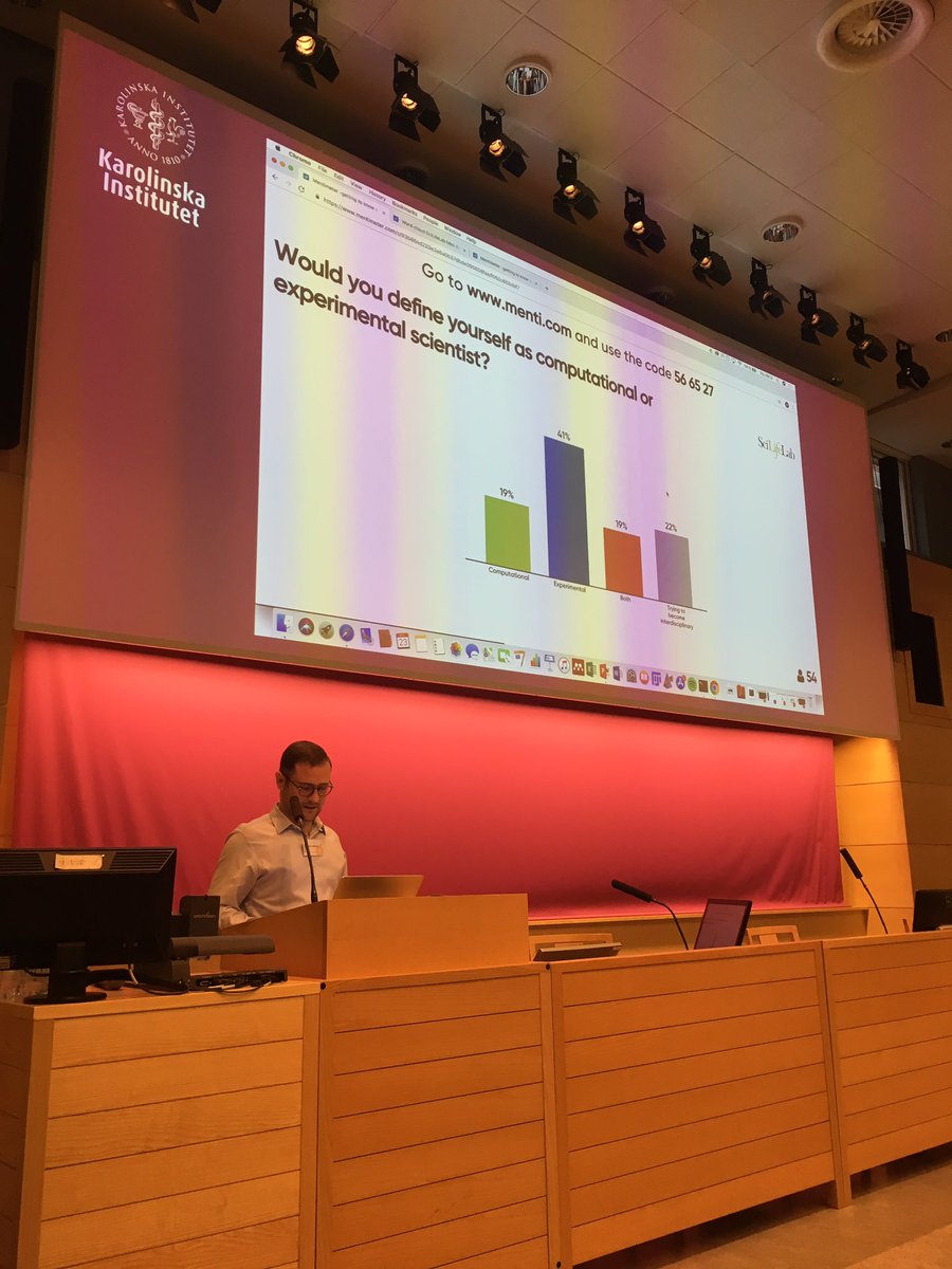 PhdCouncilScil1's tweet photo. @Salvatore3Marco Breaking the ice with his mentimeter #SciLifeLabMiniSymposium #BlocksOfKnowledge https://t.co/67V5r05WoE
