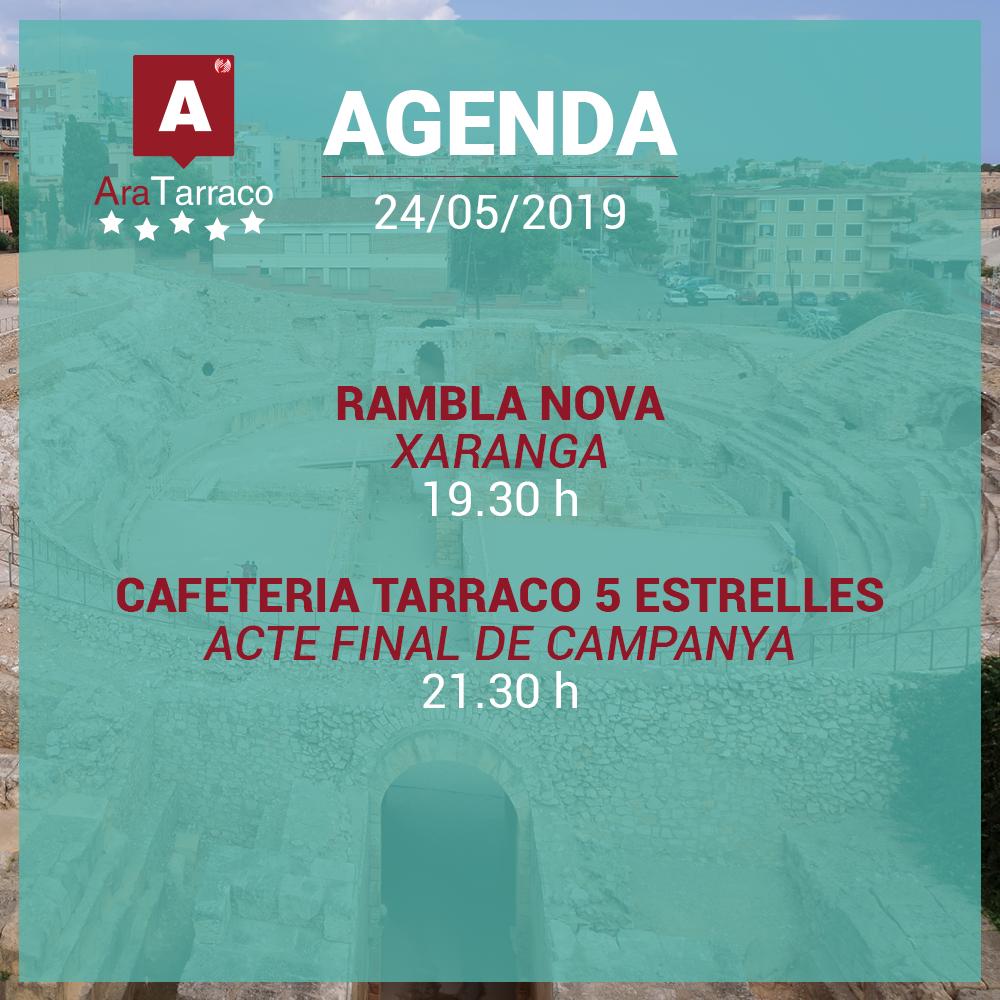 aratarraco5's tweet photo. ✔ Agenda per demà divendres:

🕖 A les 19.30h, Xaranga. Rambla Nova

🕖 A les 21.30h, Acte Final de Campanya📍 Cafeteria Tarraco 5 Estrelles. Rambla Nova/Carrer Unió.

#Tarraco5estrellas #DavidVaronaTarragona2019 #EleccionsMunicipals2019 https://t.co/VcsW2GKxBE