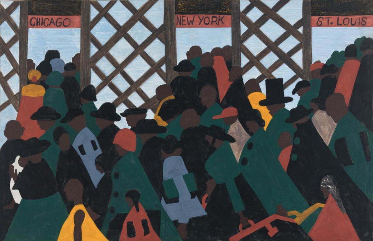 "During World War I there was a great migration north by southern African Americans."#1, Great Migration Series, 1941Jacob LawrenceMOMA