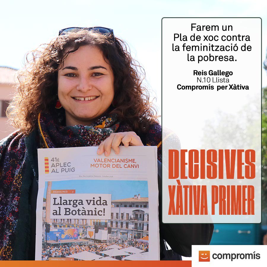 CompromisXativa's tweet photo. 10. Reis Gallego 🧡❤️💚💜
#Decisives
#Xàtiva 🏰🧡
#Xàtivaprimer
#Ferranalcalde
@Compromislclc https://t.co/KVfmEekXMS