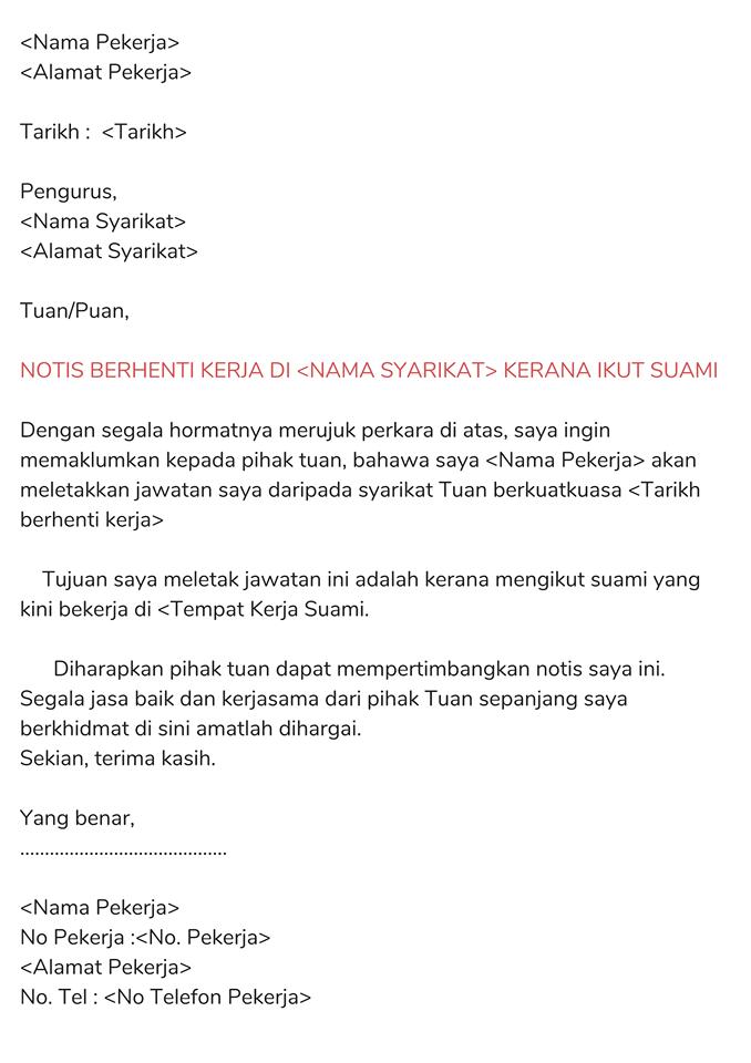 Surat Berhenti Kerja Dalam Pdf