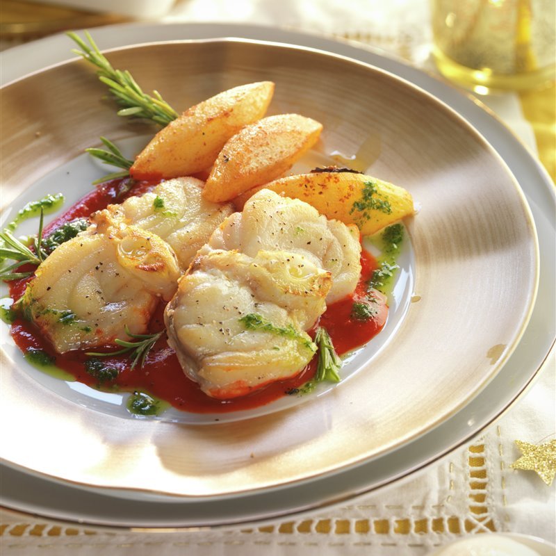 pescadoblancoEU's tweet photo. 👨‍🍳 Hoy nos hemos levantado con ganas de preparar un plato de esos de alto nivel. ¿Qué os parece este "#Rape confitado con salsa de pimientos del piquillo y patatas"? 🤤

La #receta, en @Lecturas 👉 https://t.co/pCFC6k2b35 https://t.co/esIzAWJTJa
