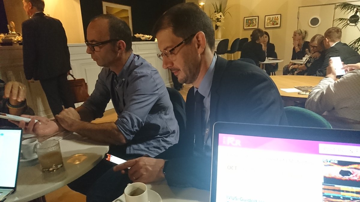 nicolasamabile's tweet photo. Finalizing the #GRCI session #EuroPCR ! OCT guided LM PCI: is it worth the time ? #imagingfirst https://t.co/ntMeYKu7vm