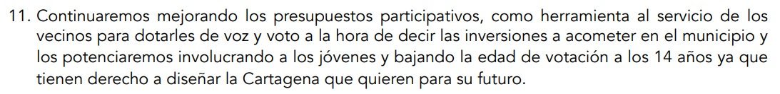MCCartagena_ct's tweet photo. ✅ #ProgramaDeGobiernoMC: CONTINUAREMOS MEJORANDO LOS #PRESUPUESTOSPARTICIPATIVOS como herramienta al servicio de los
vecinos para dotarles de voz y voto a la hora de decir las inversiones a acometer en el municipio y diseñando la #Cartagena del futuro

#JuntosLoHaremosPosible 🇩🇰 https://t.co/NEo2b6DCGi