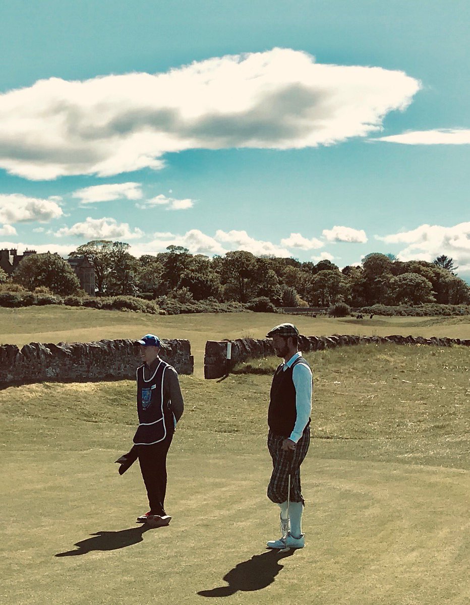 The visitors to ⁦@NorthBerwick_GC⁩ ⁦@golfeastlothian⁩ from Los Angeles Country Club #USOpen2023 know how to dress for #scottishlinks #linksgolf ⁦@LinksGems⁩ - enjoy Muirfield today #hceg
